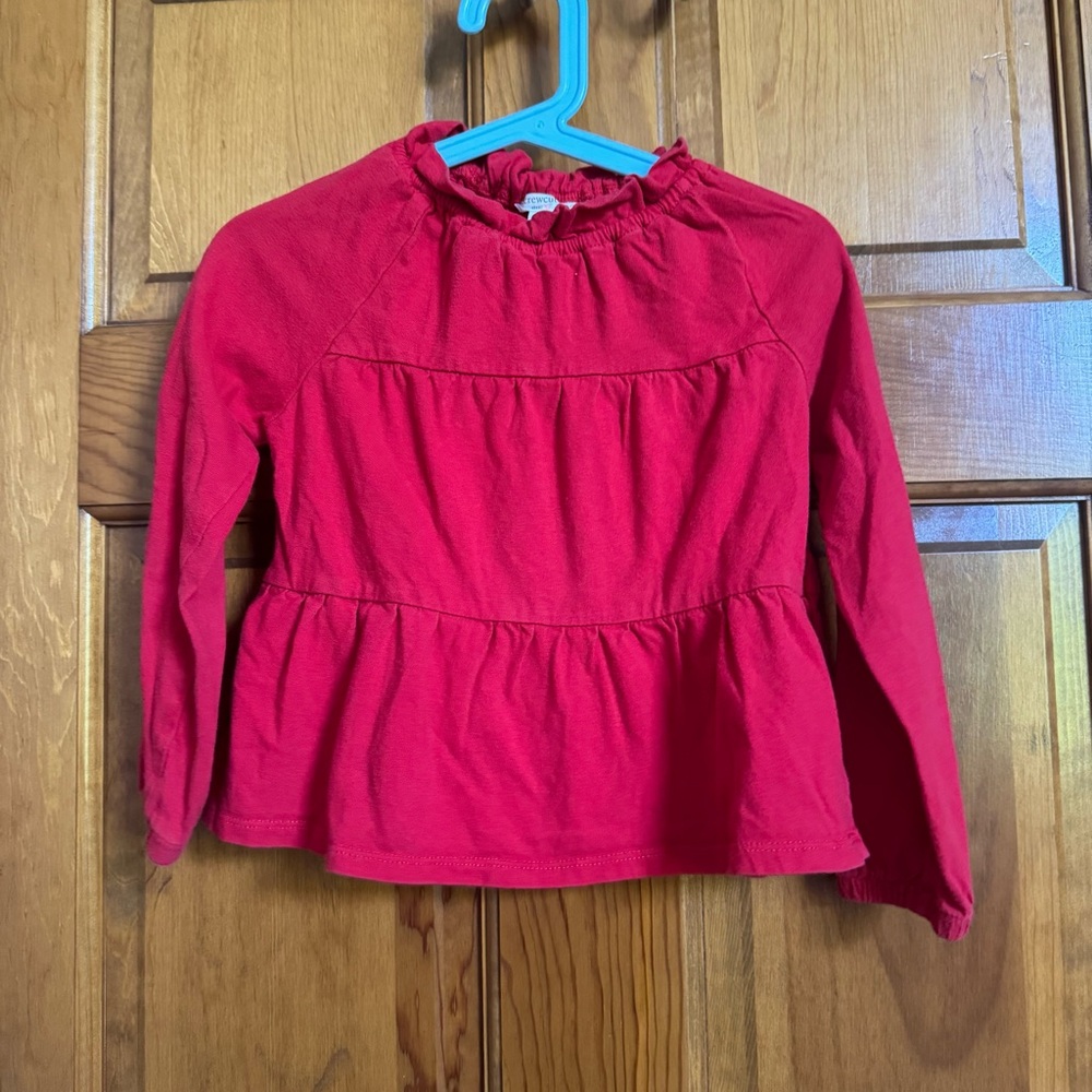 Crewcuts Red Long Sleeve Tiered Ruffle Top